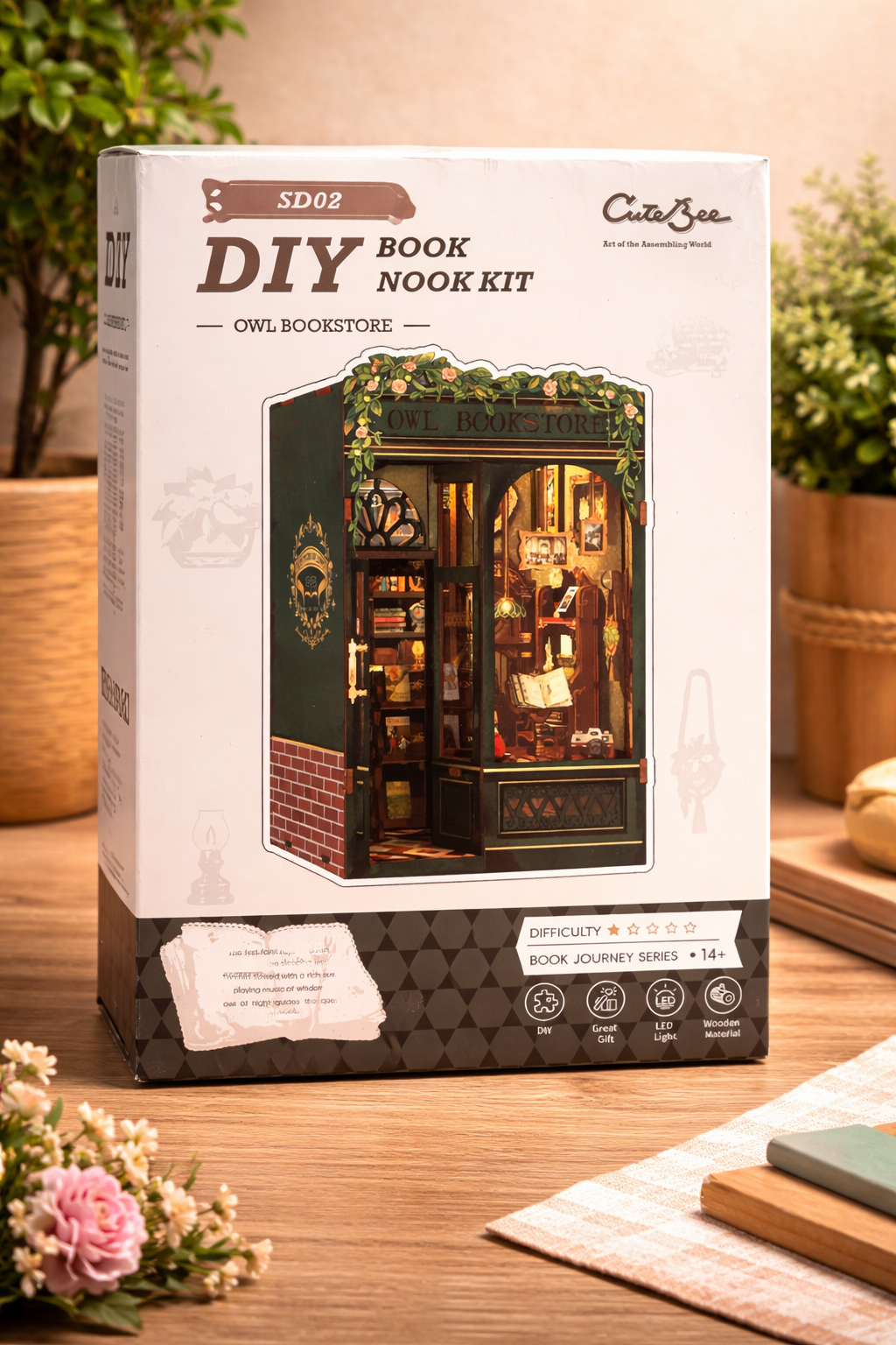 🦉 Kit Book Nook DIY "Owl Bookstore" – Une Librairie Magique au Cœur de Votre Bibliothèque