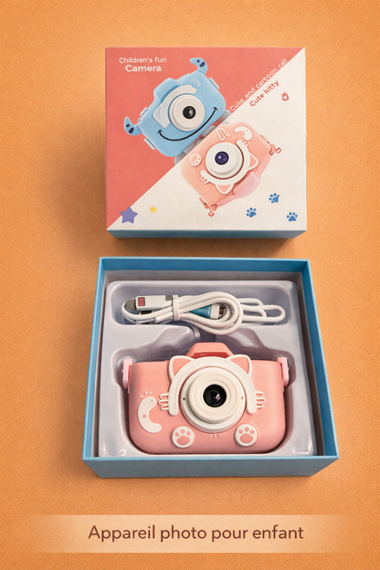 📸 Appareil Photo Numérique Enfant – Rechargeable avec Coque Silicone