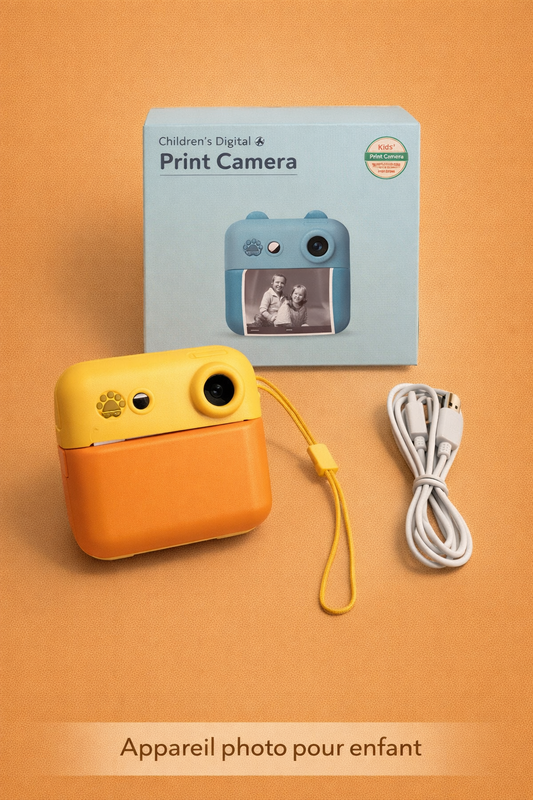 📸 Appareil Photo Numérique à Impression Instantanée pour Enfant – Capturez et Imprimez Vos Souvenirs en un Clic !