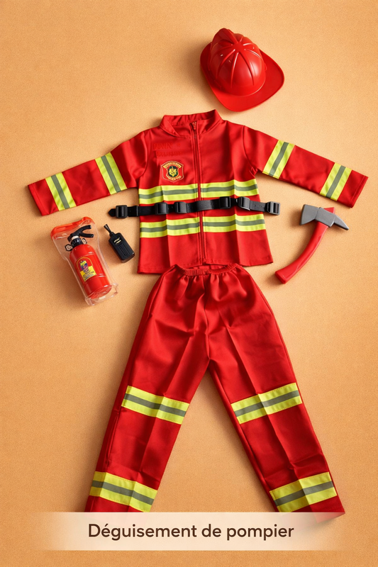 🚒 Déguisement de Pompier Enfant – Costume Complet avec Accessoires