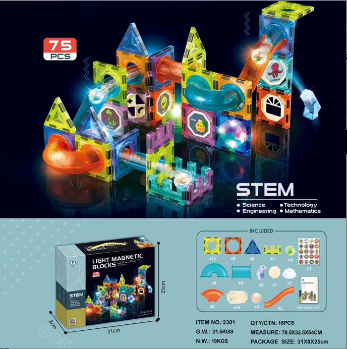 🚀 Circuit à Billes Magnétique & Lumineux – Le Jeu Éducatif STEM Ultime