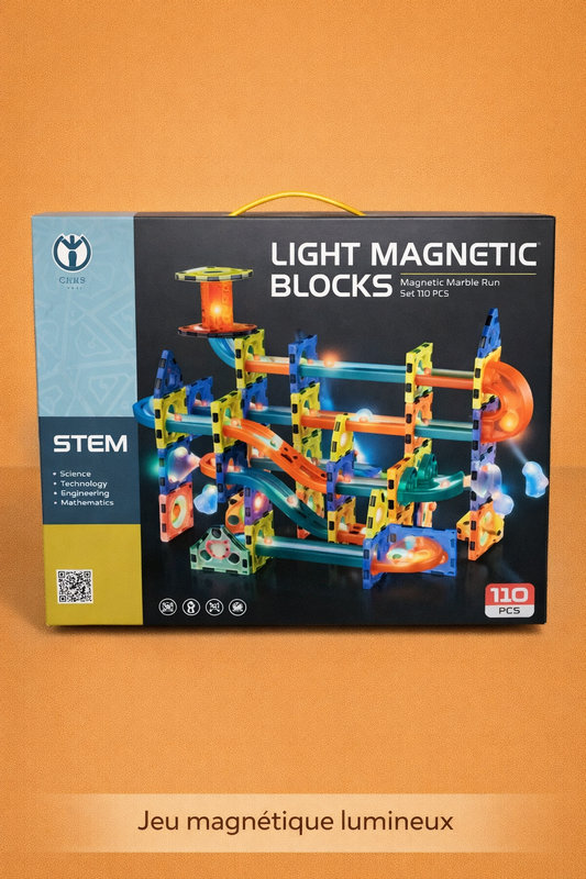 🧲 Jeu Magnétique Lumineux – Circuit à Billes STEM